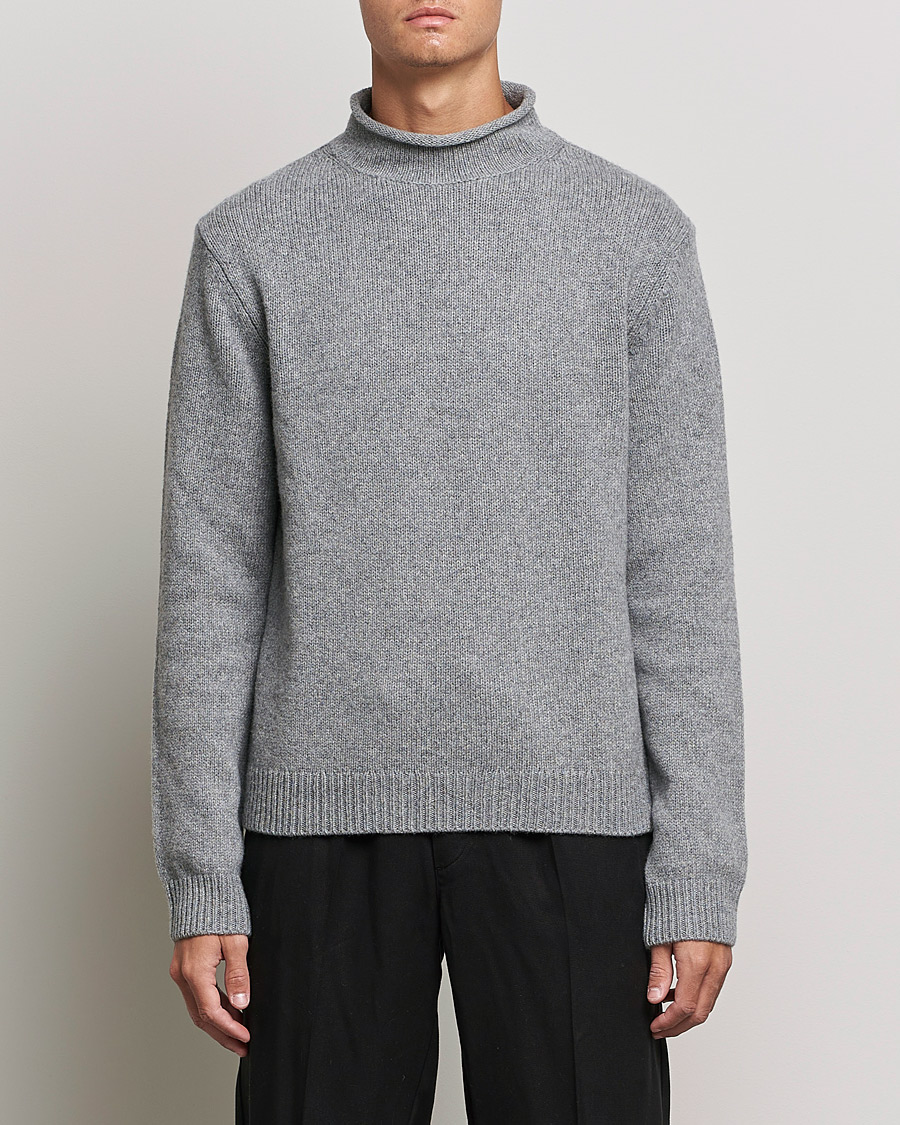 Herre | Gensere | Filippa K | Milo Wool Cashmere Sweater Mid Grey Melange