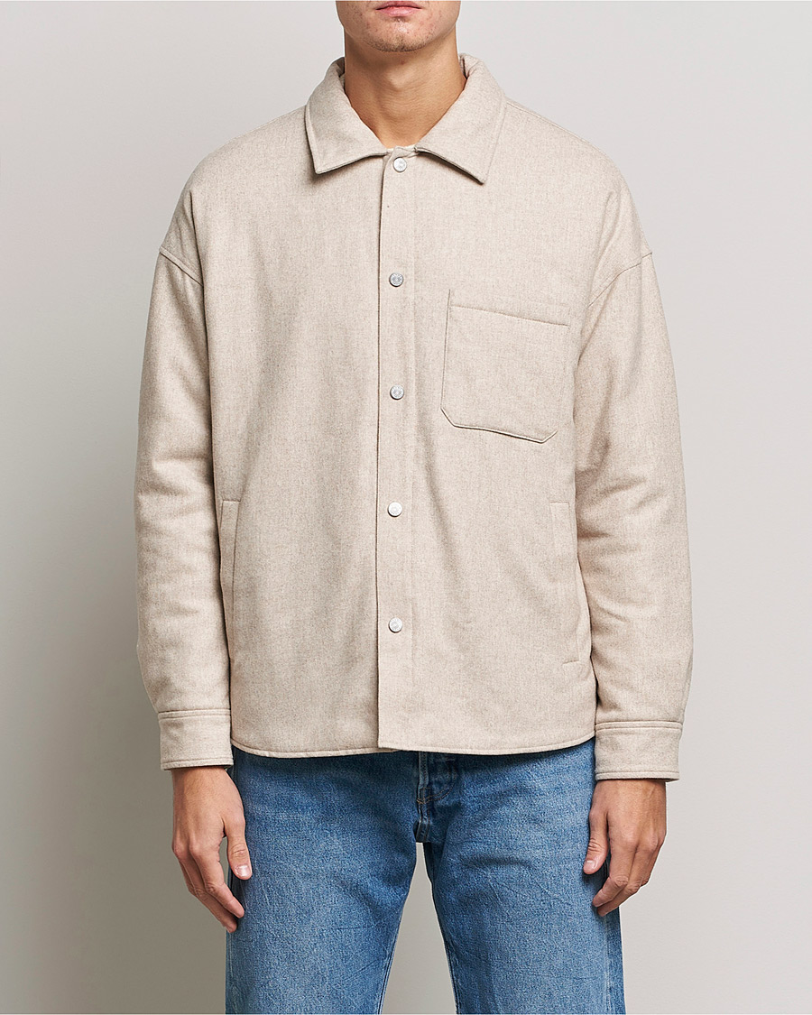 Herre |  | FRAME | Warm Textured Wool/Cashmere Overshirt Deep Fog