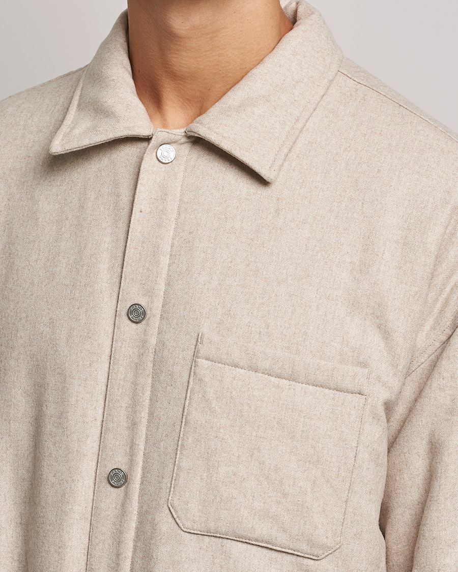 Herre | Skjorter | FRAME | Warm Textured Wool/Cashmere Overshirt Deep Fog