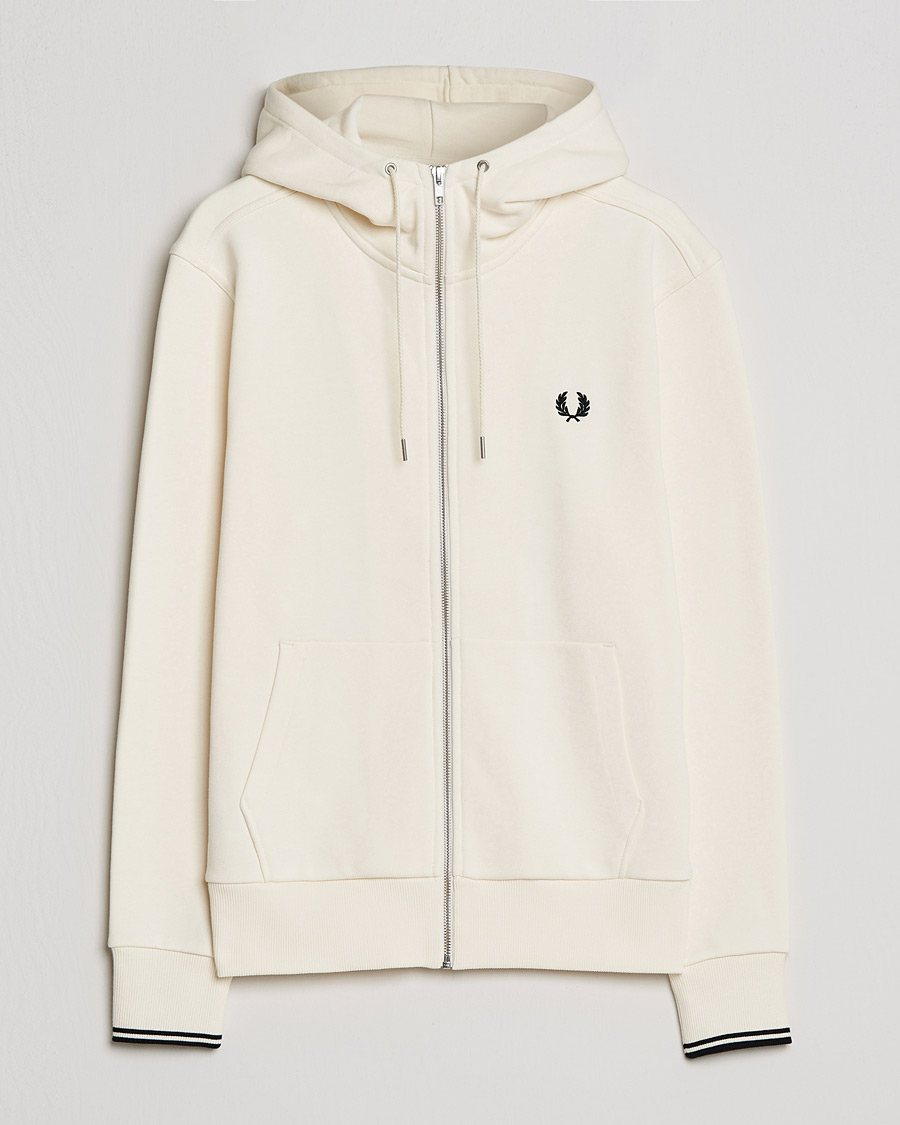 Herre | Gensere | Fred Perry | Hooded Zip Sweatshirt Ecru