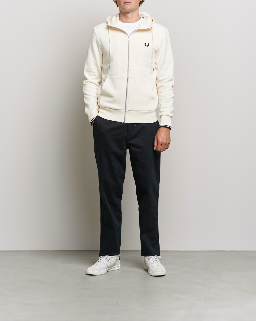 Herre | Gensere | Fred Perry | Hooded Zip Sweatshirt Ecru