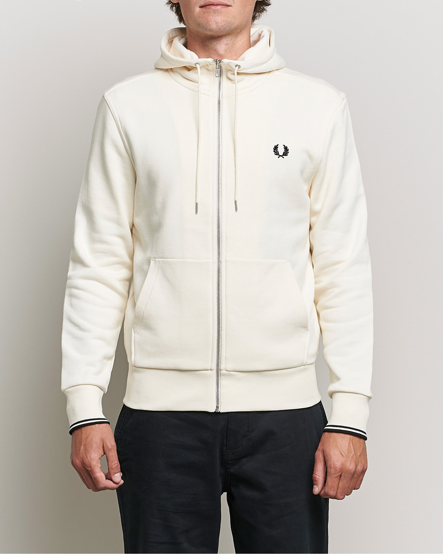 Herre | Gensere | Fred Perry | Hooded Zip Sweatshirt Ecru