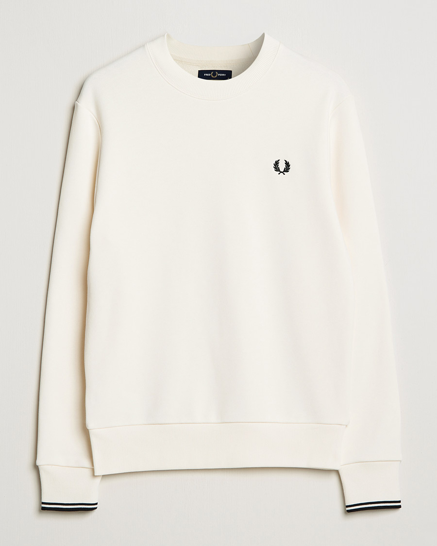 Herre | Gensere | Fred Perry | Crew Neck Sweatshirt Ecru