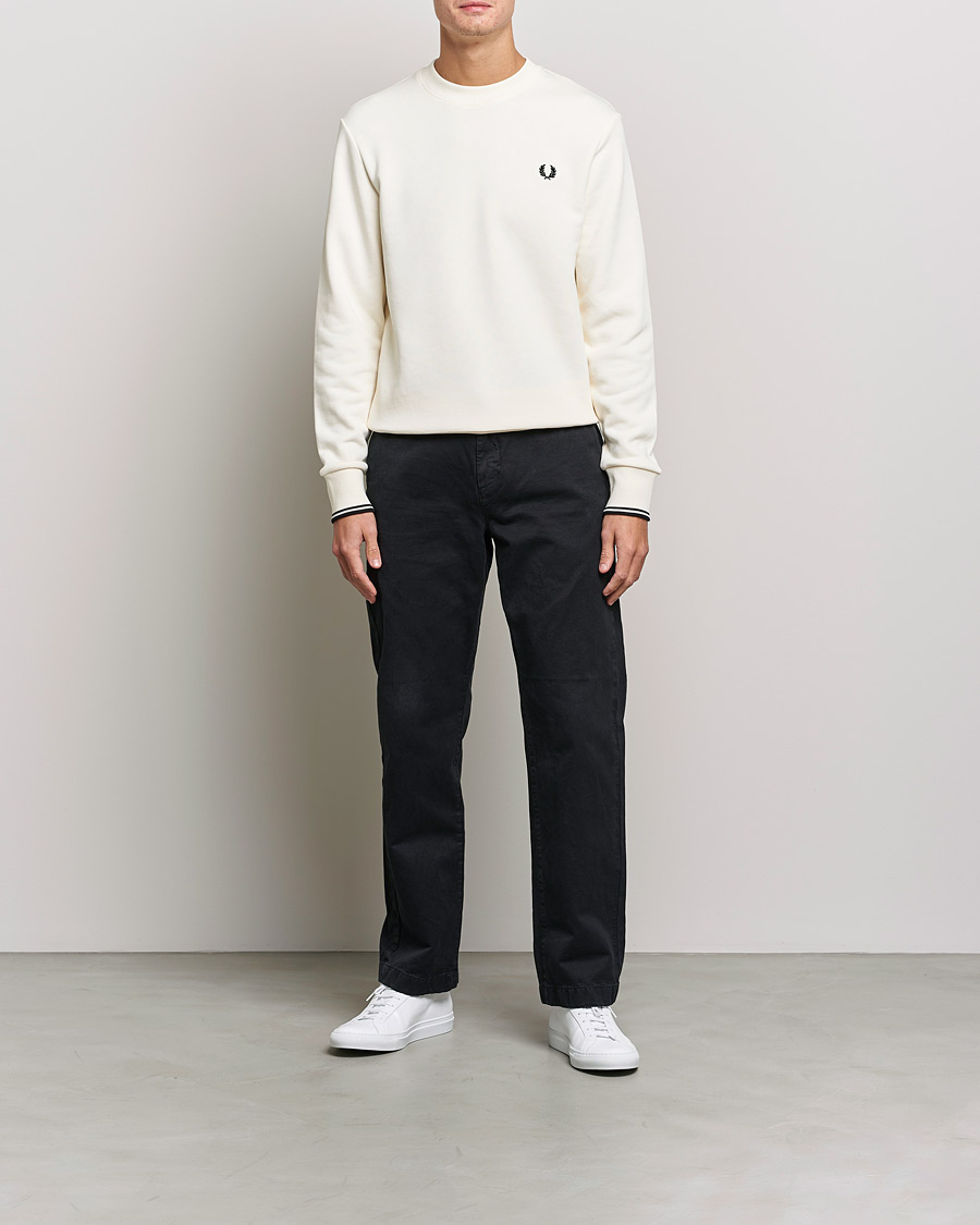 Herre | Gensere | Fred Perry | Crew Neck Sweatshirt Ecru