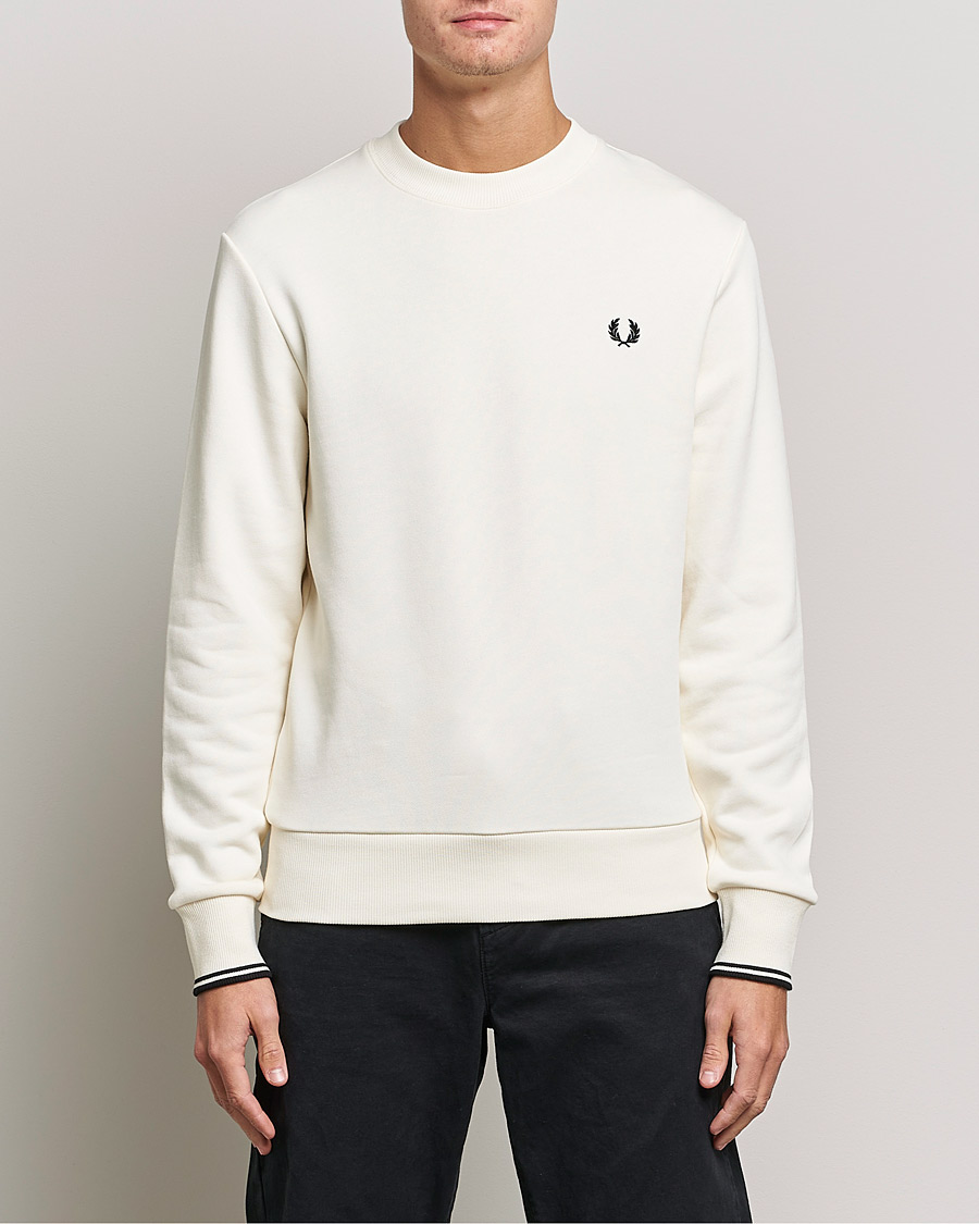 Herre | Gensere | Fred Perry | Crew Neck Sweatshirt Ecru
