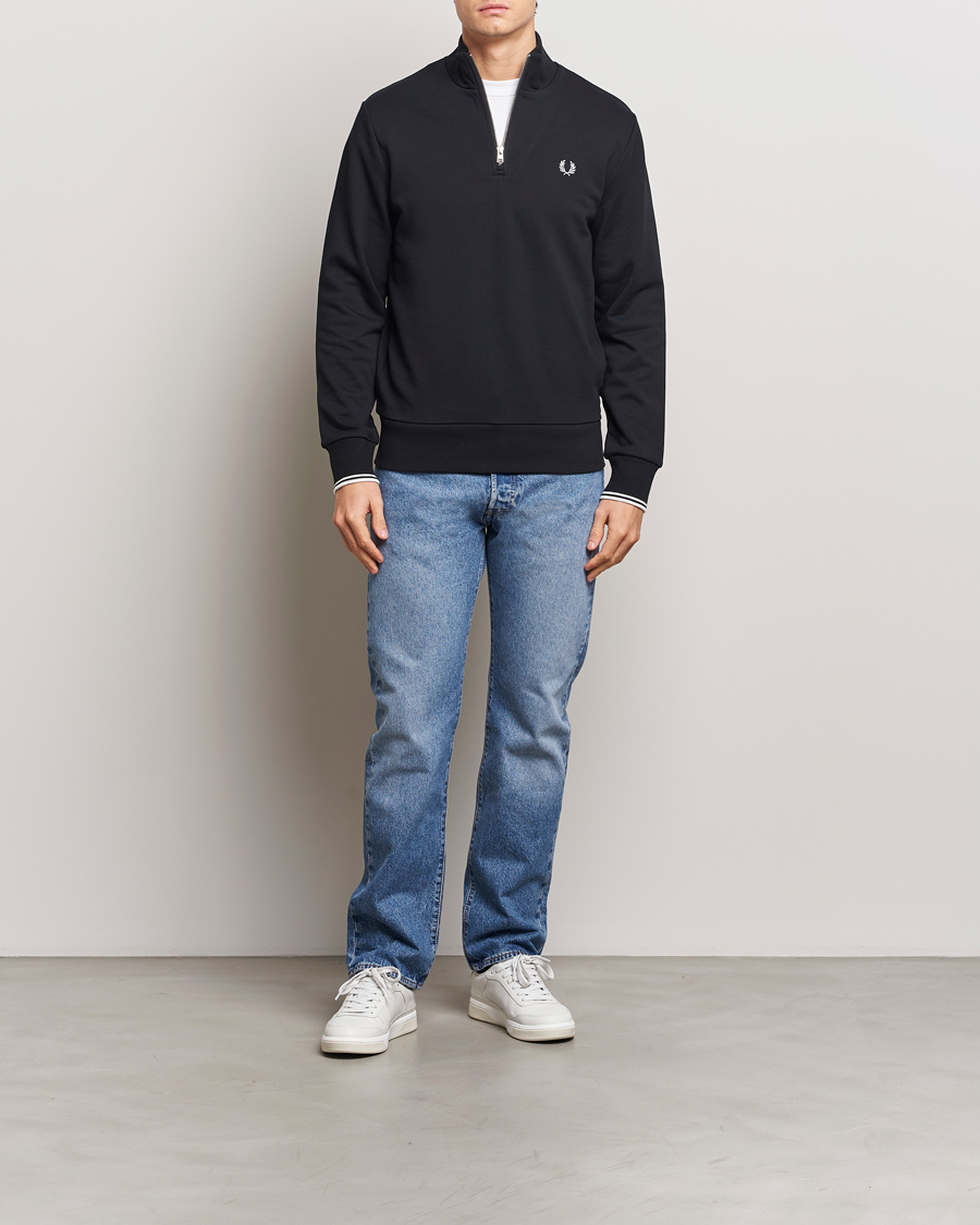 Herre | Gensere | Fred Perry | Half Zip Sweatshirt Black