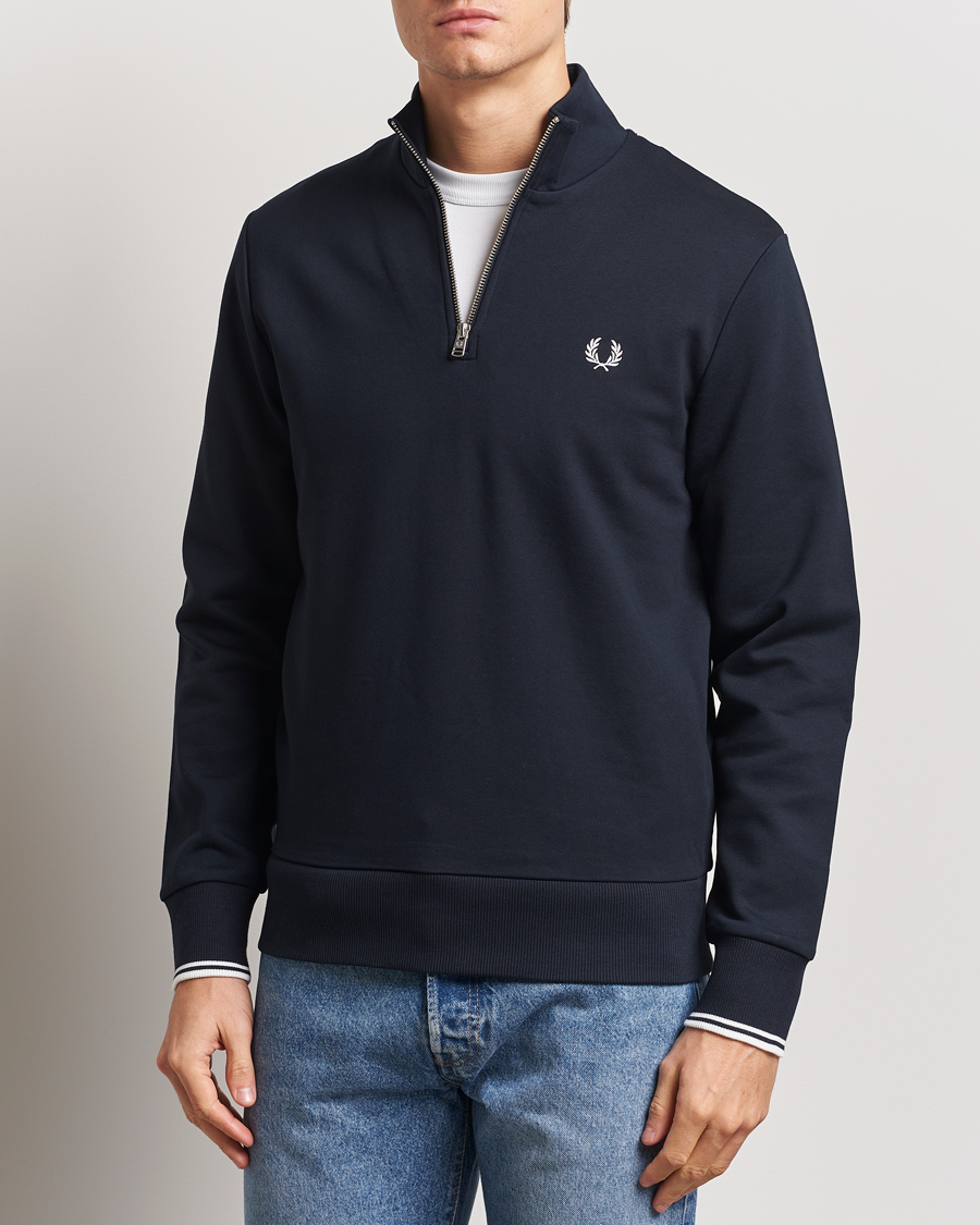 Men | Fred Perry | Fred Perry | Half Zip Sweatshirt Navy