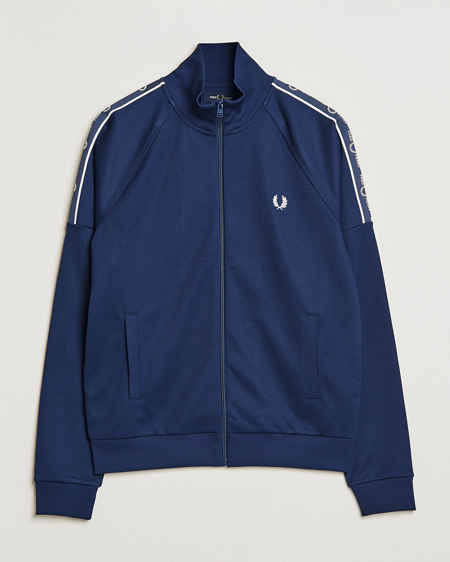 Herre | Gensere | Fred Perry | Tapped Sleeve Track Jacket Blue