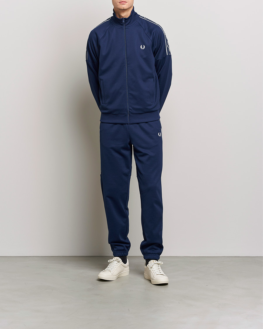 Herre | Gensere | Fred Perry | Tapped Sleeve Track Jacket Blue
