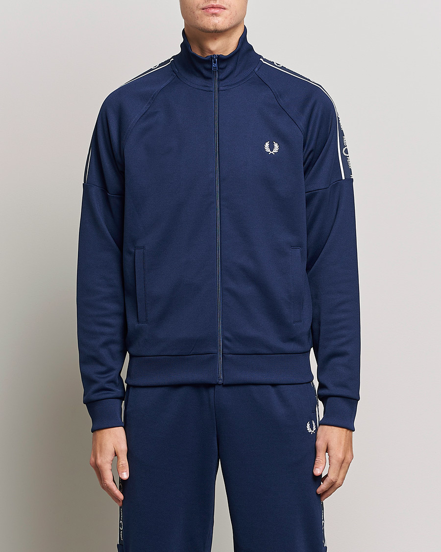 Herre | Gensere | Fred Perry | Tapped Sleeve Track Jacket Blue