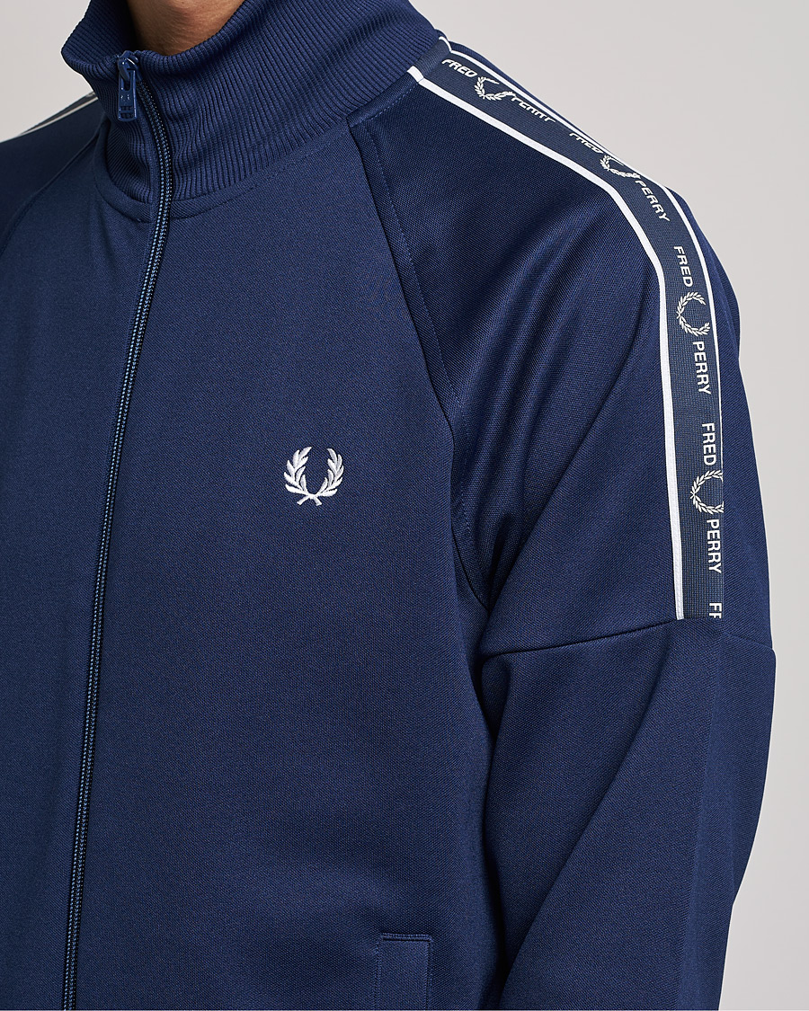 Herre | Gensere | Fred Perry | Tapped Sleeve Track Jacket Blue