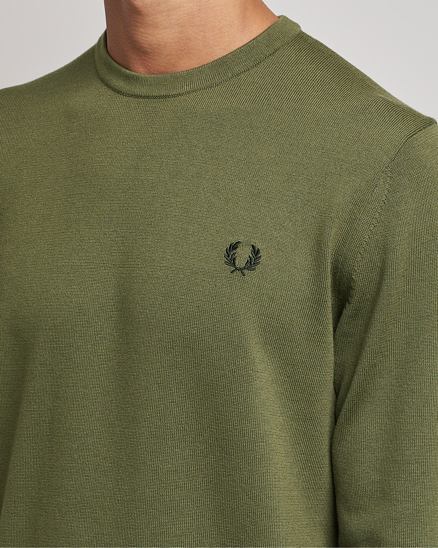 Herre | Gensere | Fred Perry | Classic Crew Neck Jumper Uniform Green