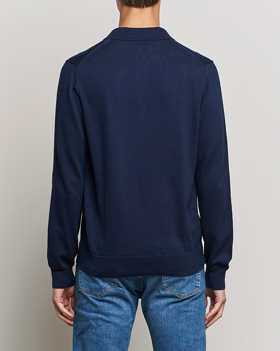 Herre | Gensere | Fred Perry | Long Sleeve Knitted Shirt Navy