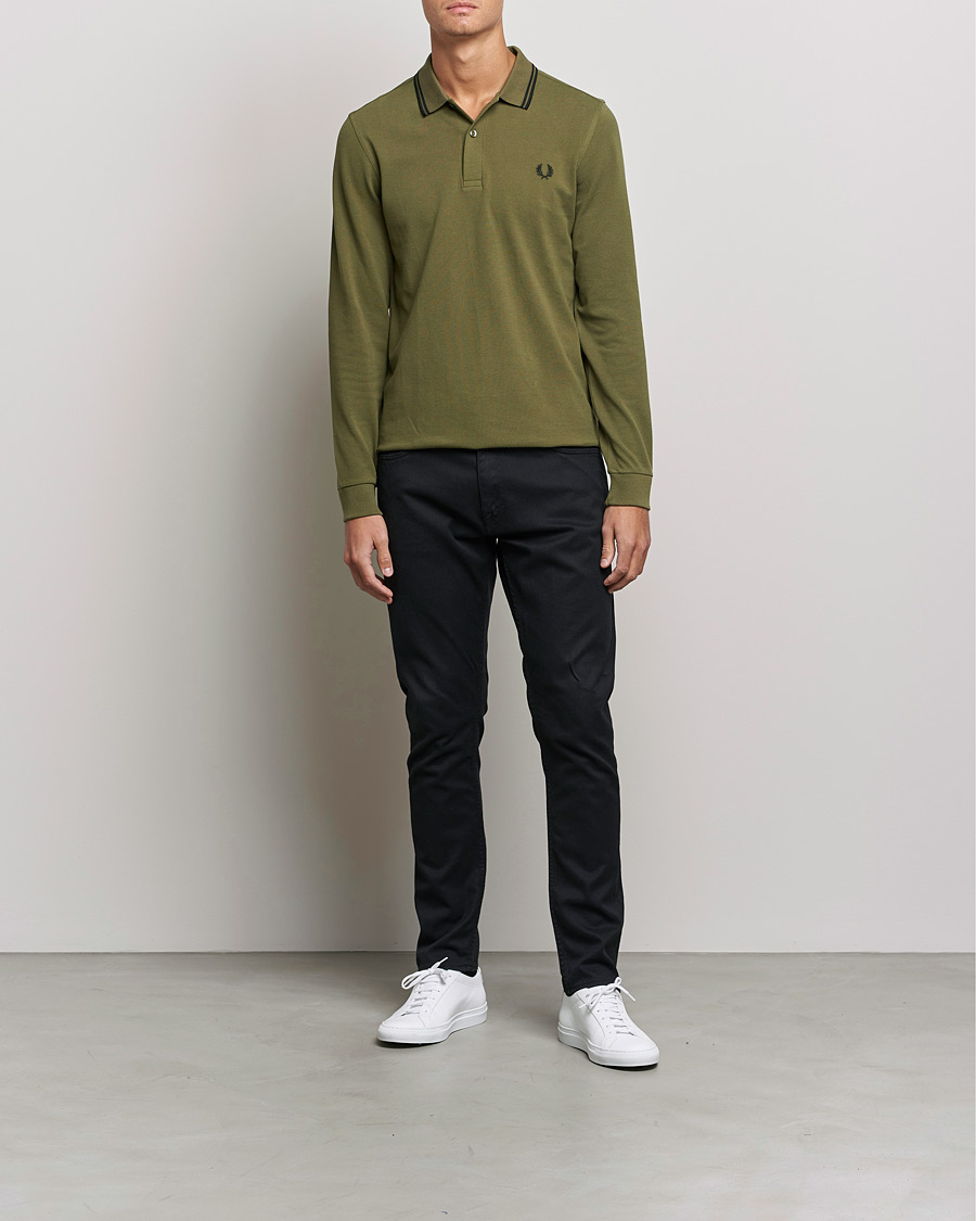 Herre | Pikéer | Fred Perry | Long Sleeve Twin Tipped Shirt Uniform Green