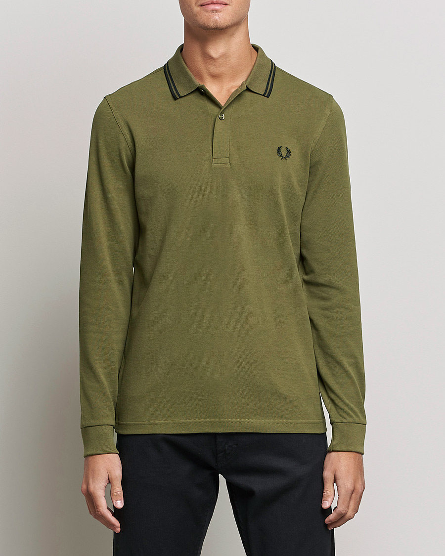 Herre | Langermet piké | Fred Perry | Long Sleeve Twin Tipped Shirt Uniform Green
