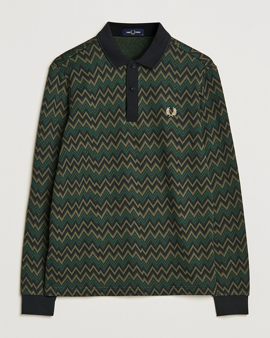 Herre | Gensere | Fred Perry | Jaquard Polo Shirt Night Green