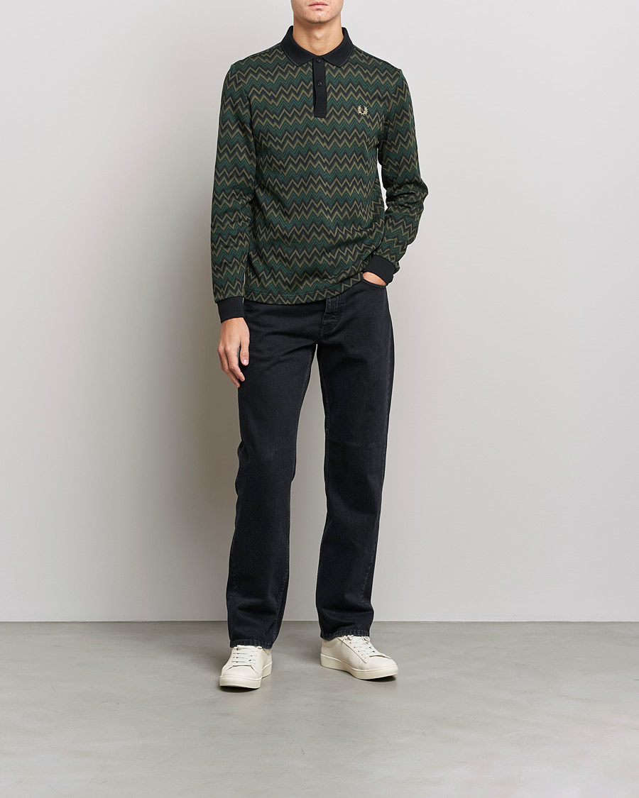 Herre | Gensere | Fred Perry | Jaquard Polo Shirt Night Green