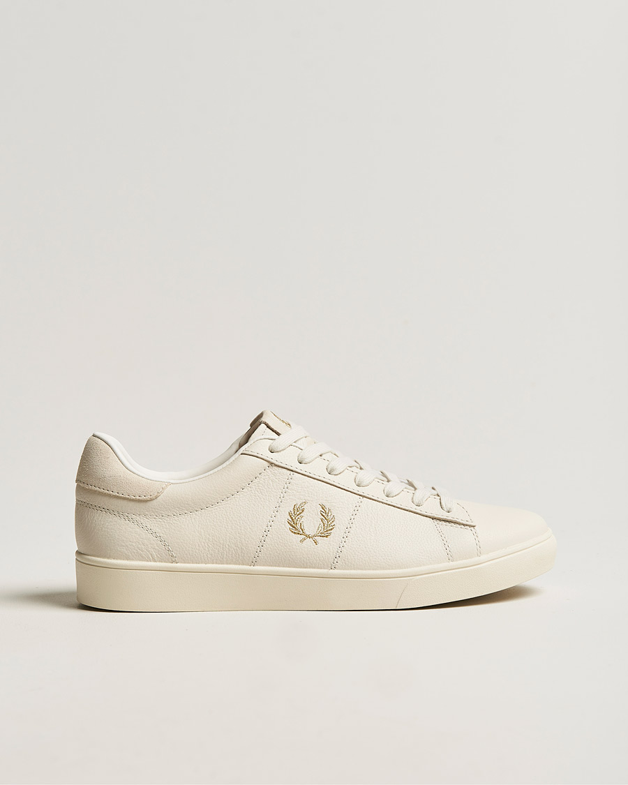 Herre | Fred Perry Spencer Tumbled Leather Sneaker Ecru | Fred Perry | Spencer Tumbled Leather Sneaker Ecru