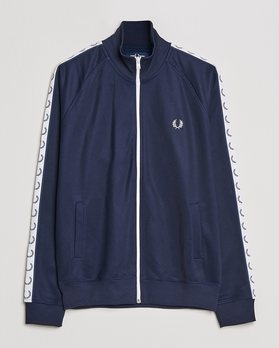 Herre | Gensere | Fred Perry | Taped Track Jacket Carbon blue