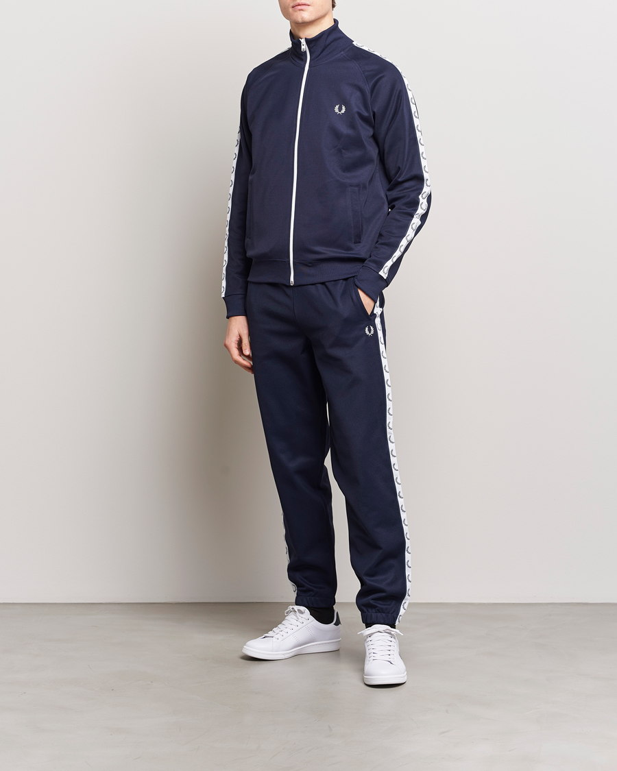 Herre | Gensere | Fred Perry | Taped Track Jacket Carbon blue