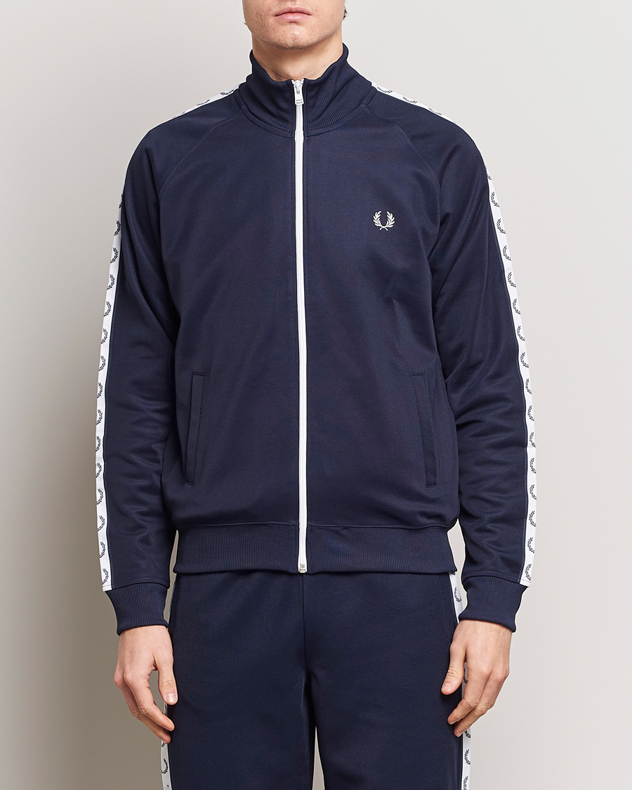 Herre | Klær | Fred Perry | Taped Track Jacket Carbon blue