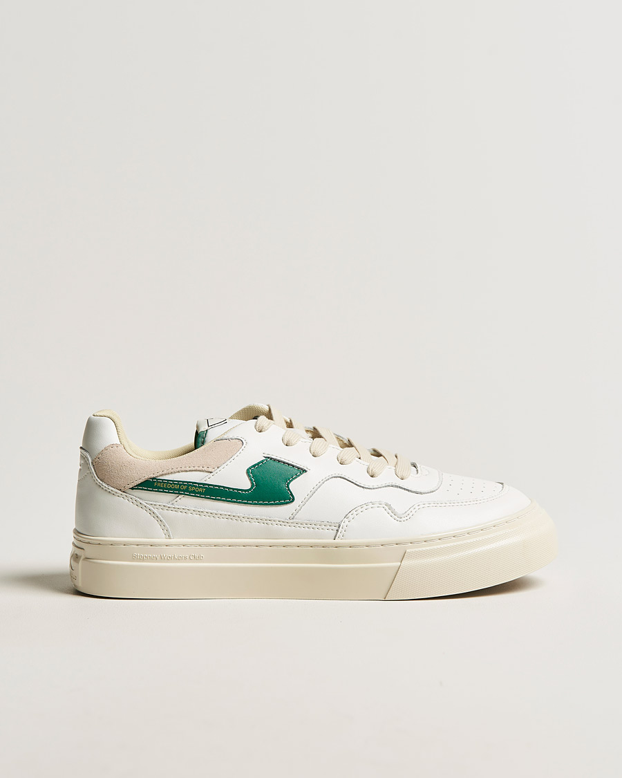 Herre | | Stepney Workers Club | Pearl S-Strike Leather Sneaker White/Green