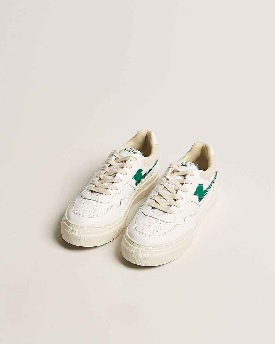 Herre | Hvite sneakers | Stepney Workers Club | Pearl S-Strike Leather Sneaker White/Green