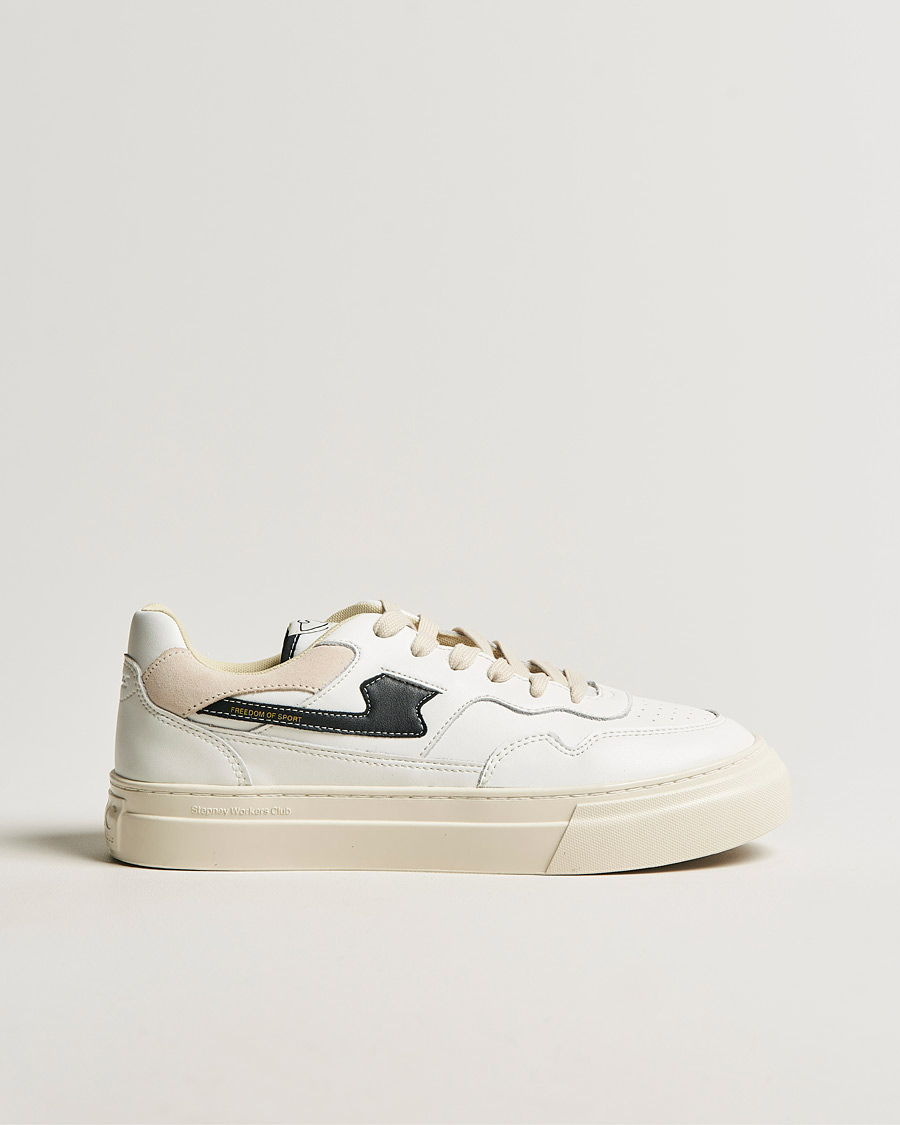 Herre | Stepney Workers Club Pearl S-Strike Leather Sneaker White Black | Stepney Workers Club | Pearl S-Strike Leather Sneaker White Black