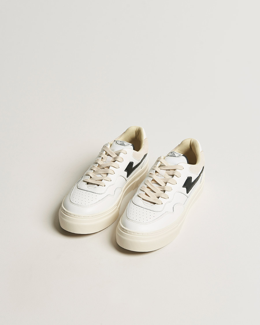 Herre | Stepney Workers Club Pearl S-Strike Leather Sneaker White Black | Stepney Workers Club | Pearl S-Strike Leather Sneaker White Black