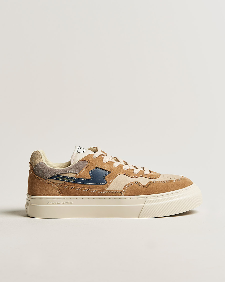Herre | Stepney Workers Club Pearl S-Strike Suede Sneaker Earth/Navy | Stepney Workers Club | Pearl S-Strike Suede Sneaker Earth/Navy
