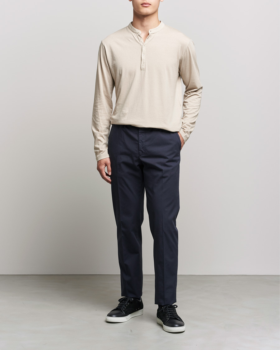 Herre | Gensere | Massimo Alba | Hawai Cotton/Cashmere Henley Chalk