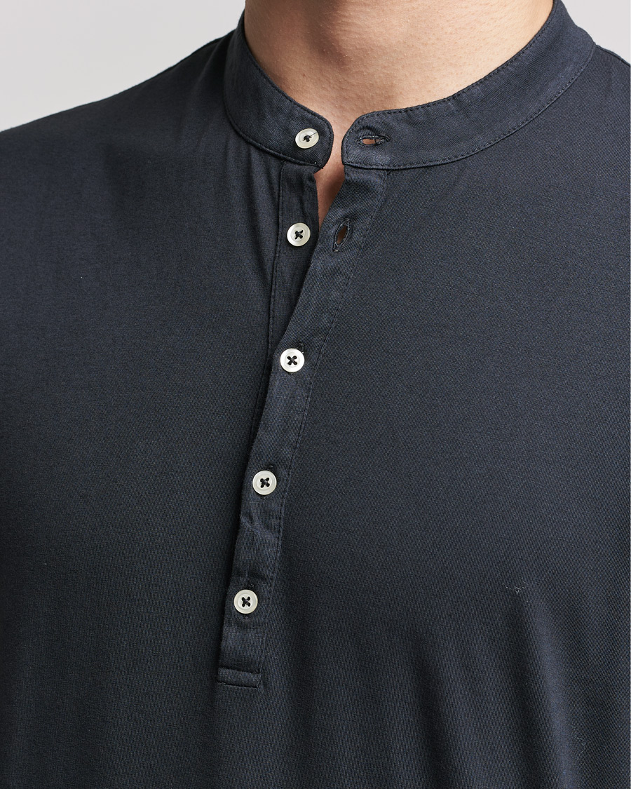 Herre | Gensere | Massimo Alba | Hawai Cotton/Cashmere Henley Washed Black