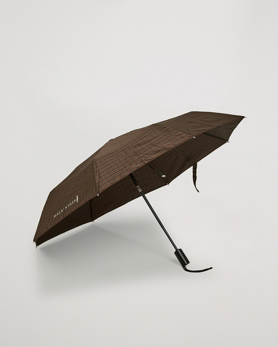 Herre | Møt Regnet Med Stil | Mackintosh | Ayr Umbrella Brown Check