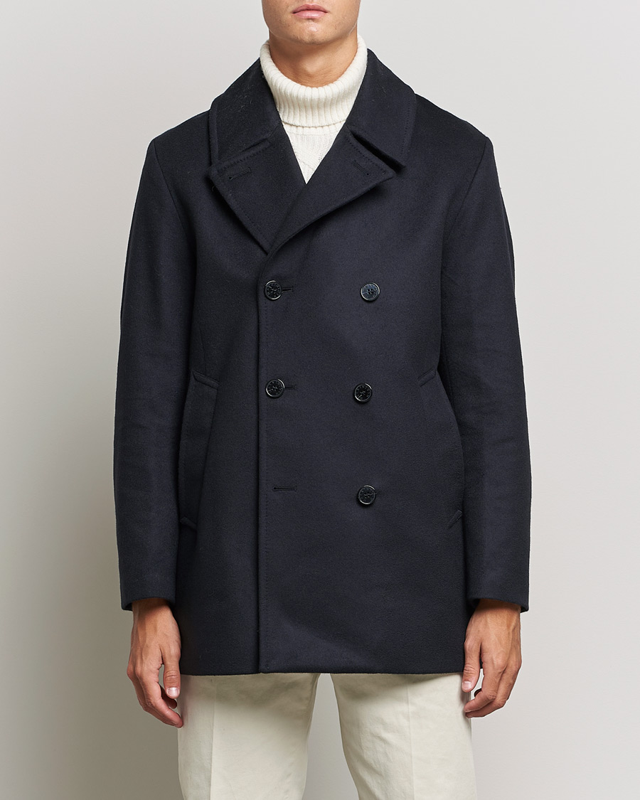 Herre | Skipperjakker | Mackintosh | Dalton Wool/Cashmere Peacoat Navy