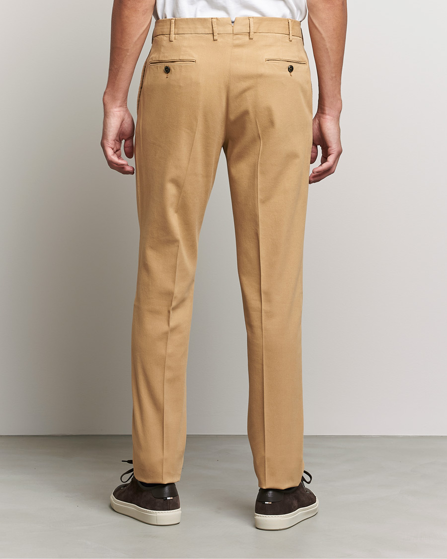 Herre | Bukser | PT01 | Slim Fit Pleated Cotton Stretch Chinos Khaki