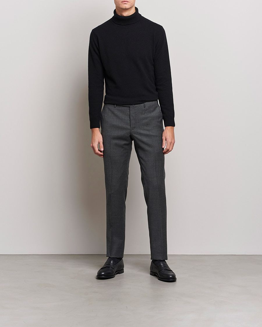 Herre | Bukser | PT01 | Slim Fit Glencheck Wool Trousers Medium Grey