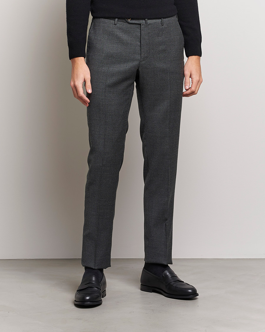 Herre | Bukser | PT01 | Slim Fit Glencheck Wool Trousers Medium Grey