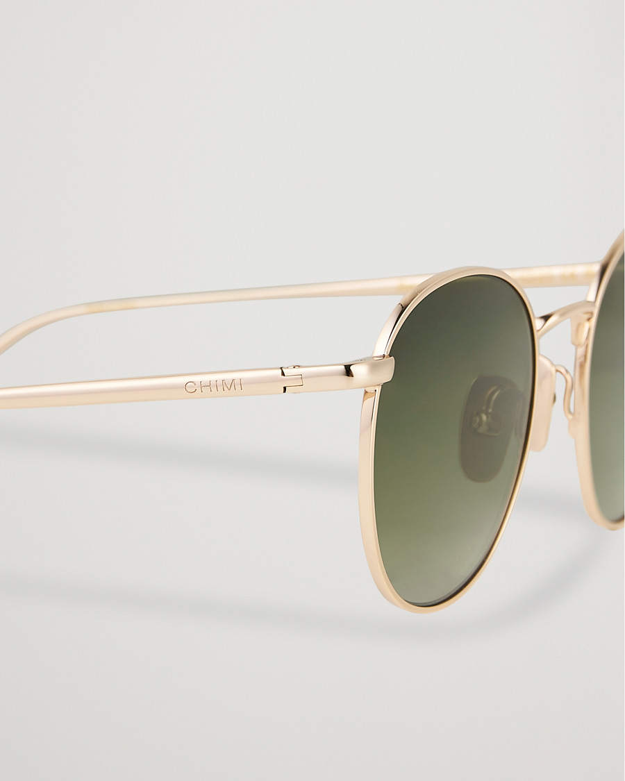 Herre | Solbriller | CHIMI | Round Polarized Sunglasses Gold/Green