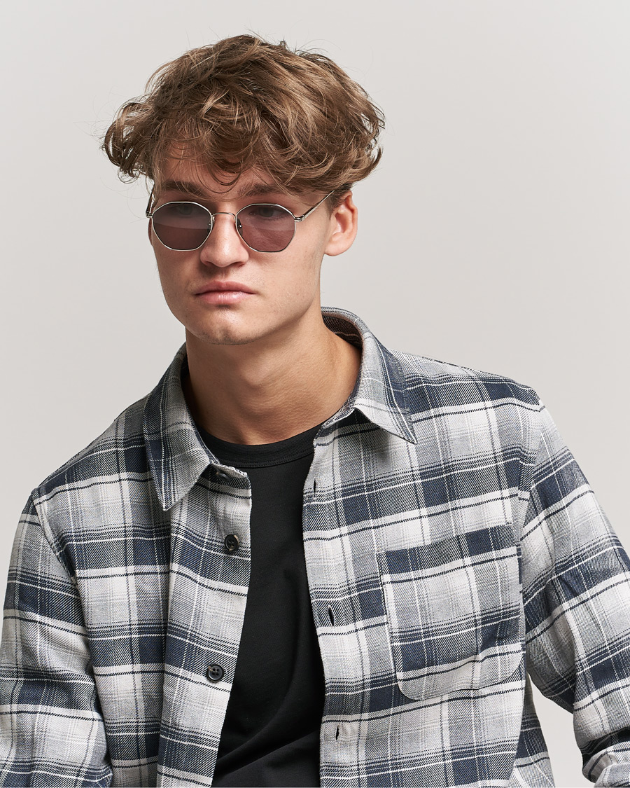 Herre | Firkantede solbriller | CHIMI | Octagon Sunglasses Silver/Grey