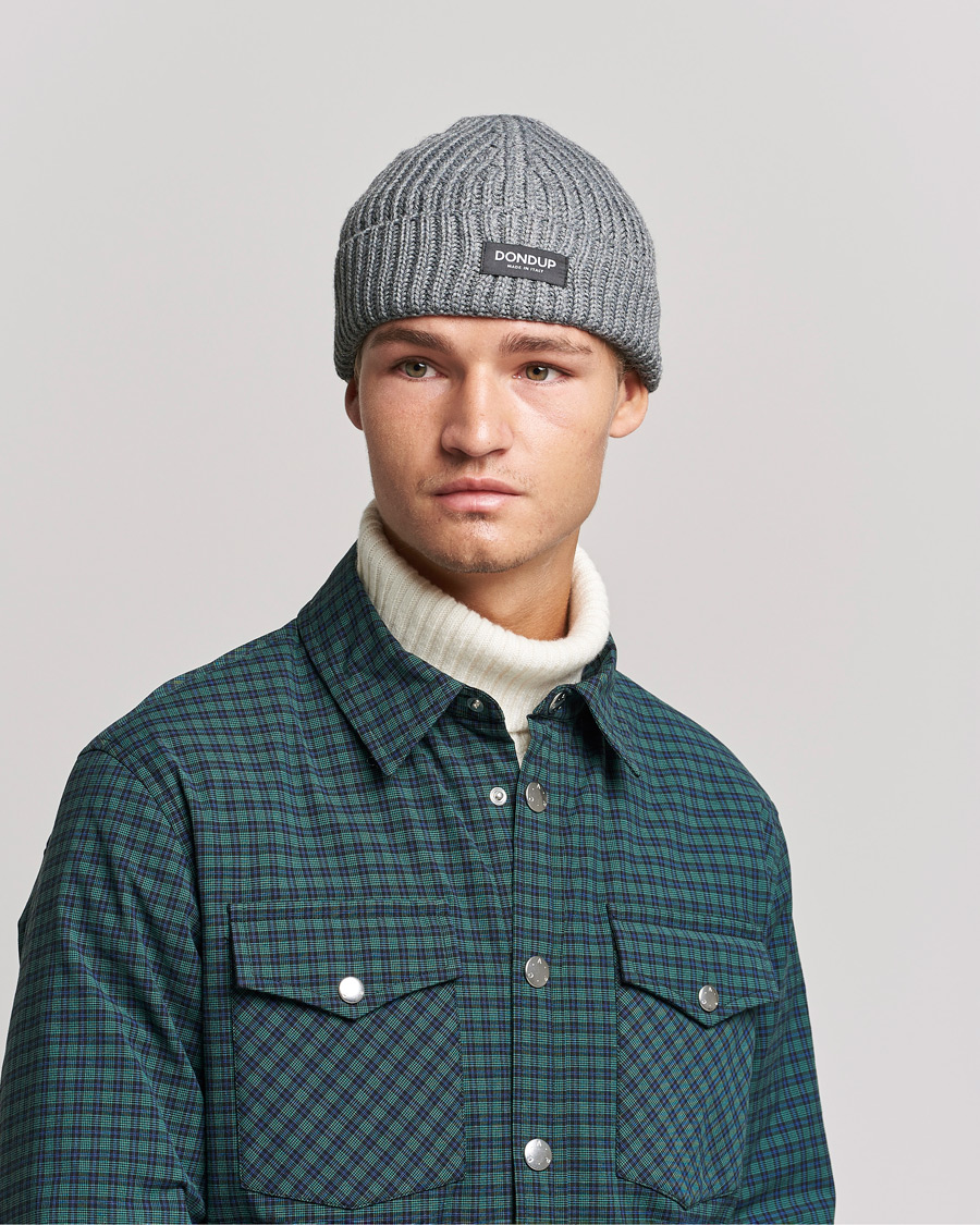Herre | Dondup Ribbed Beanie Light Grey | Dondup | Ribbed Beanie Light Grey
