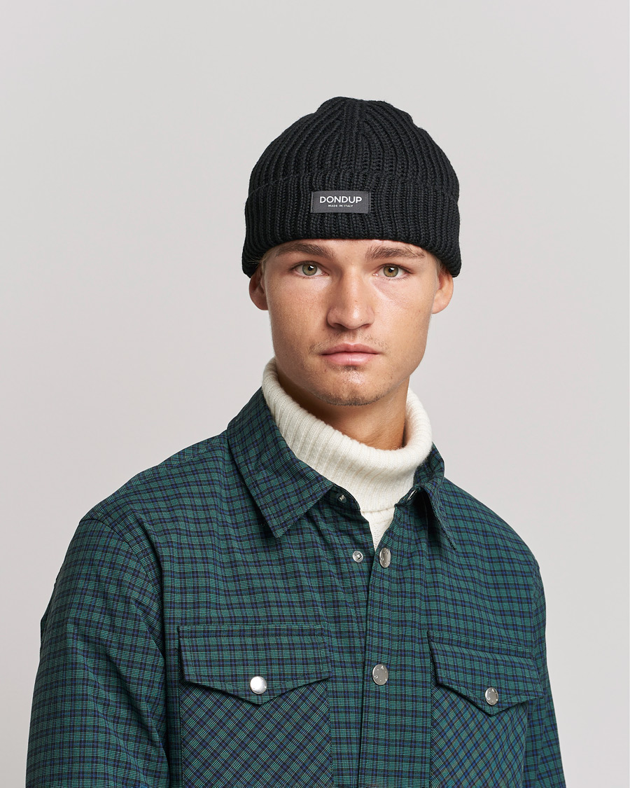 Herre | | Dondup | Ribbed Beanie Black