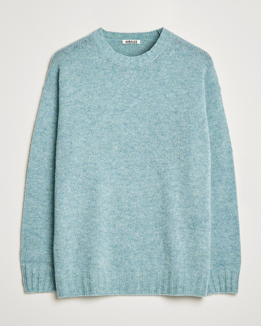 Herre | Gensere | Auralee | Wool/Cashmere Crewneck Knit Top Blue Green