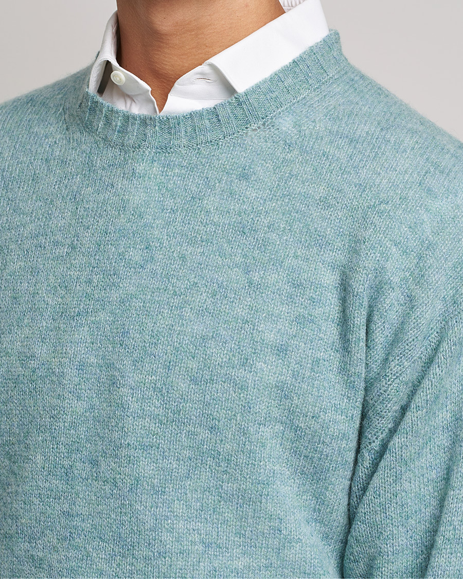 Herre | Gensere | Auralee | Wool/Cashmere Crewneck Knit Top Blue Green