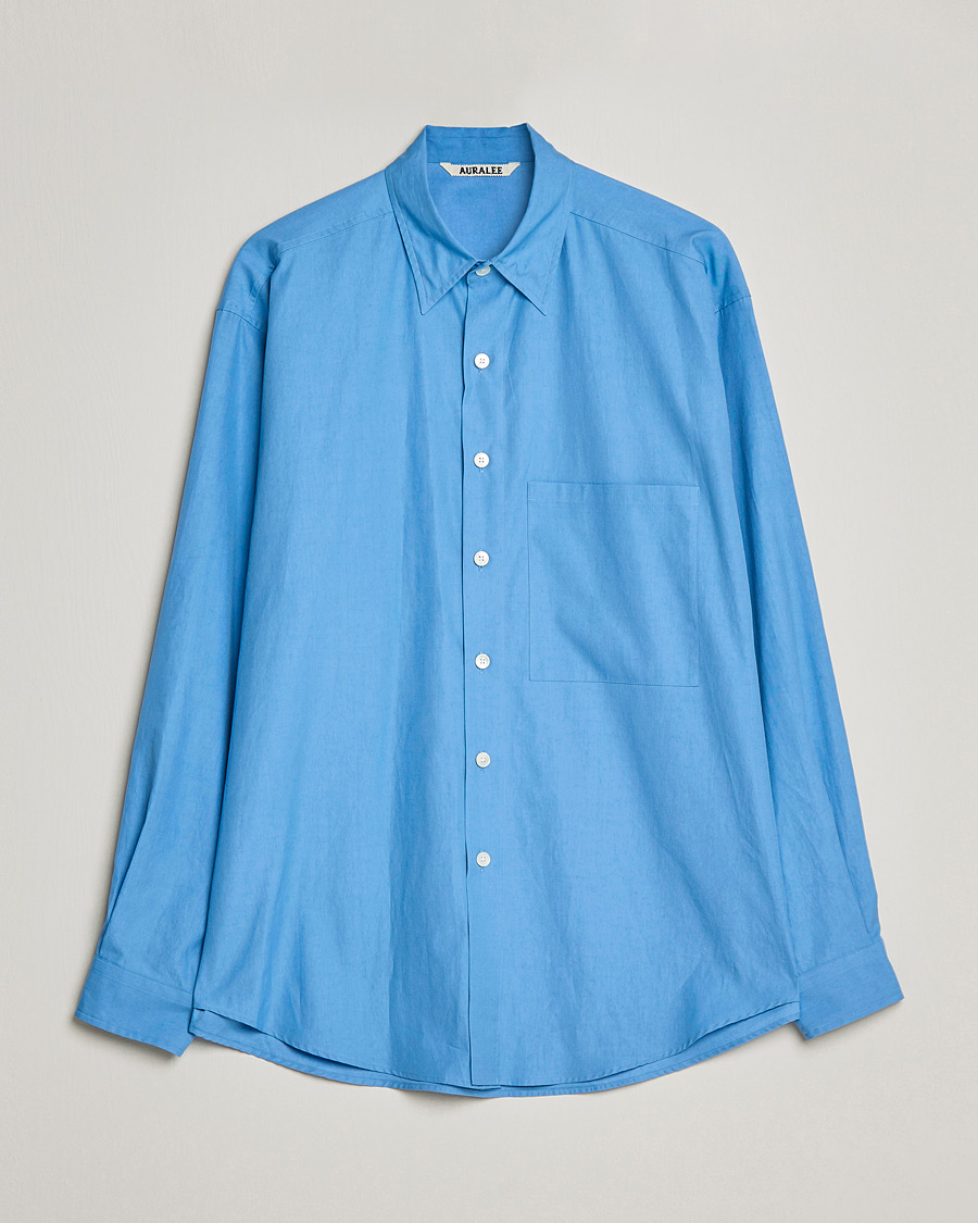 Herre |  | Auralee | Finx Twill Shirt Clear Blue