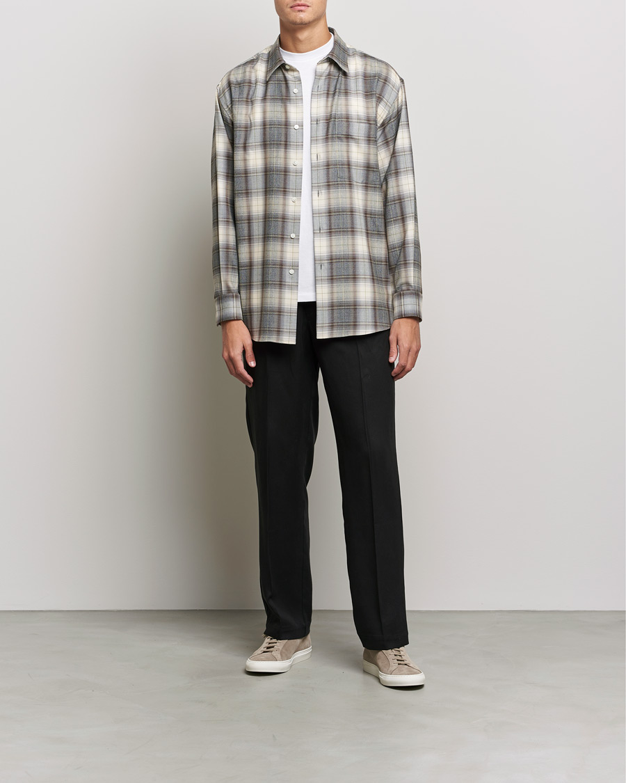 Herre | Skjorter | Auralee | Super Light Wool Shirt Brown Check