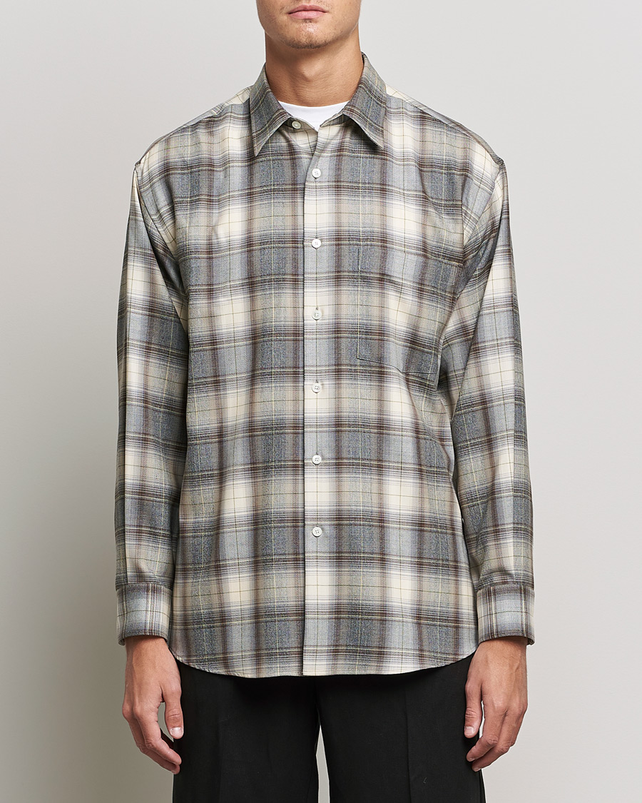 Herre | Skjorter | Auralee | Super Light Wool Shirt Brown Check