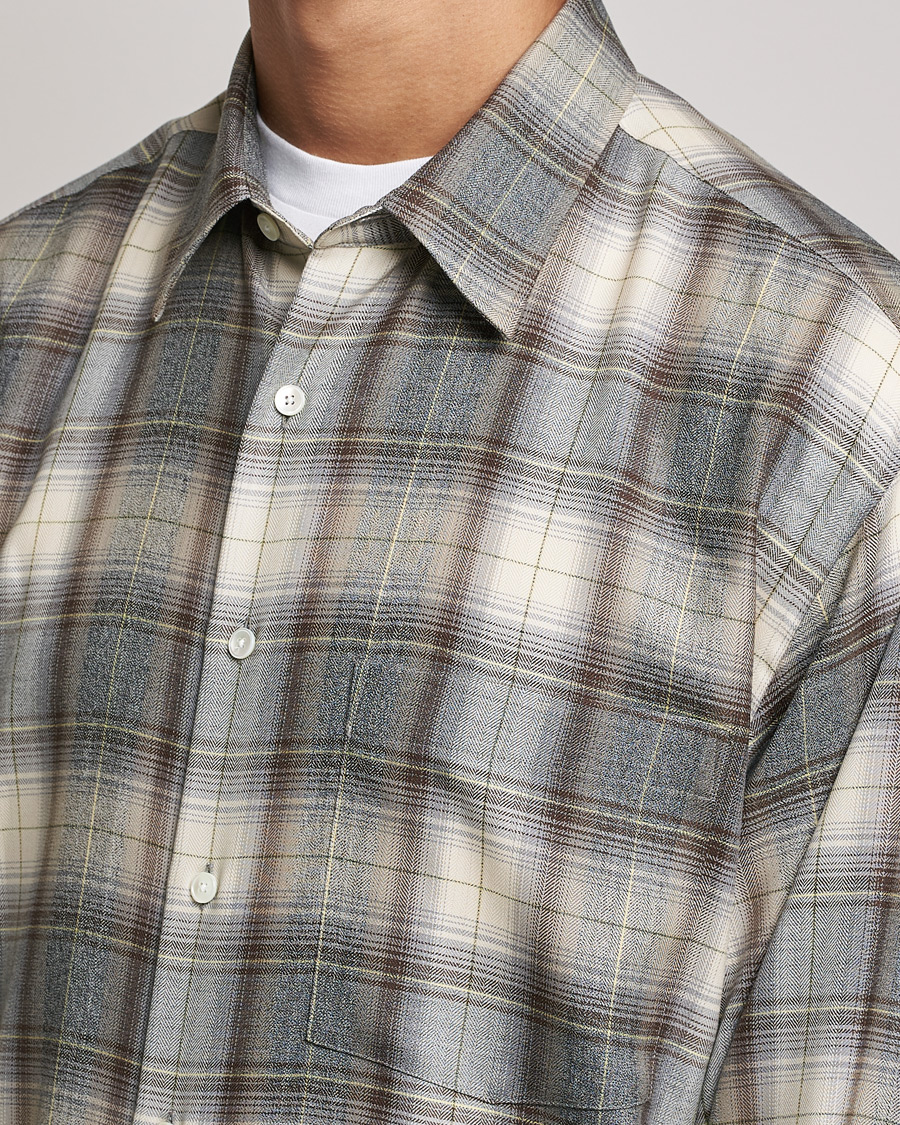 Herre | Skjorter | Auralee | Super Light Wool Shirt Brown Check