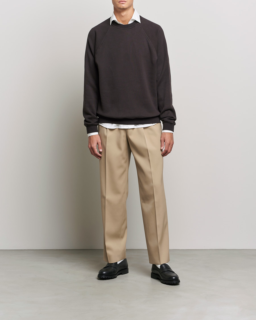 Herre | Bukser | Auralee | Wool Two Tuck Slacks Beige