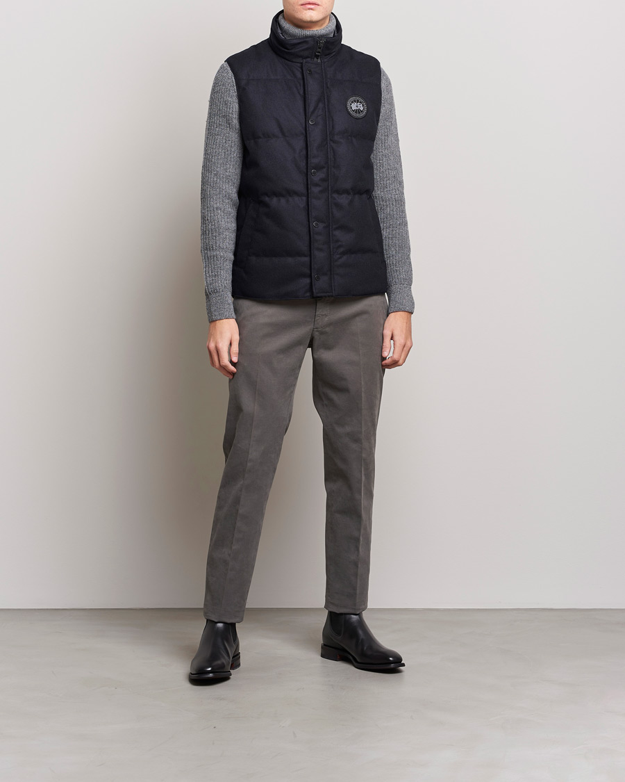 Herre | Vester | Canada Goose Black Label | Canada Goose Garson Wool Vest Atlantic Navy Melange