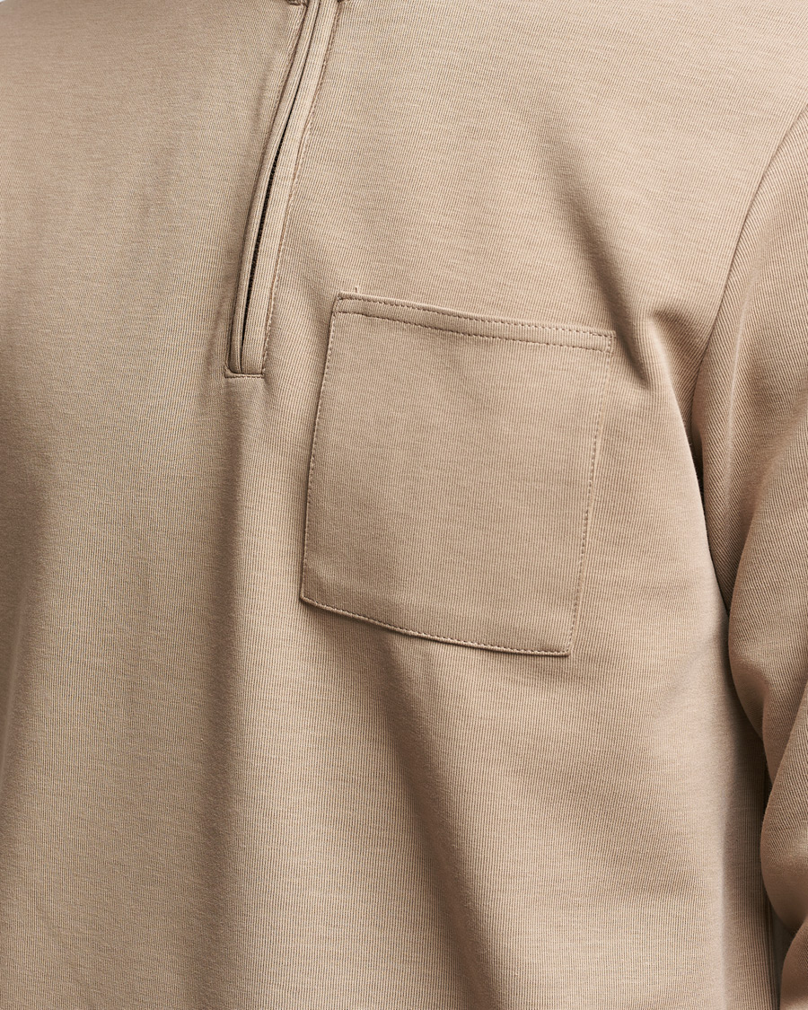 Herre | Gensere | Barbour Lifestyle | Broughton Cotton Half Zip Military Brown